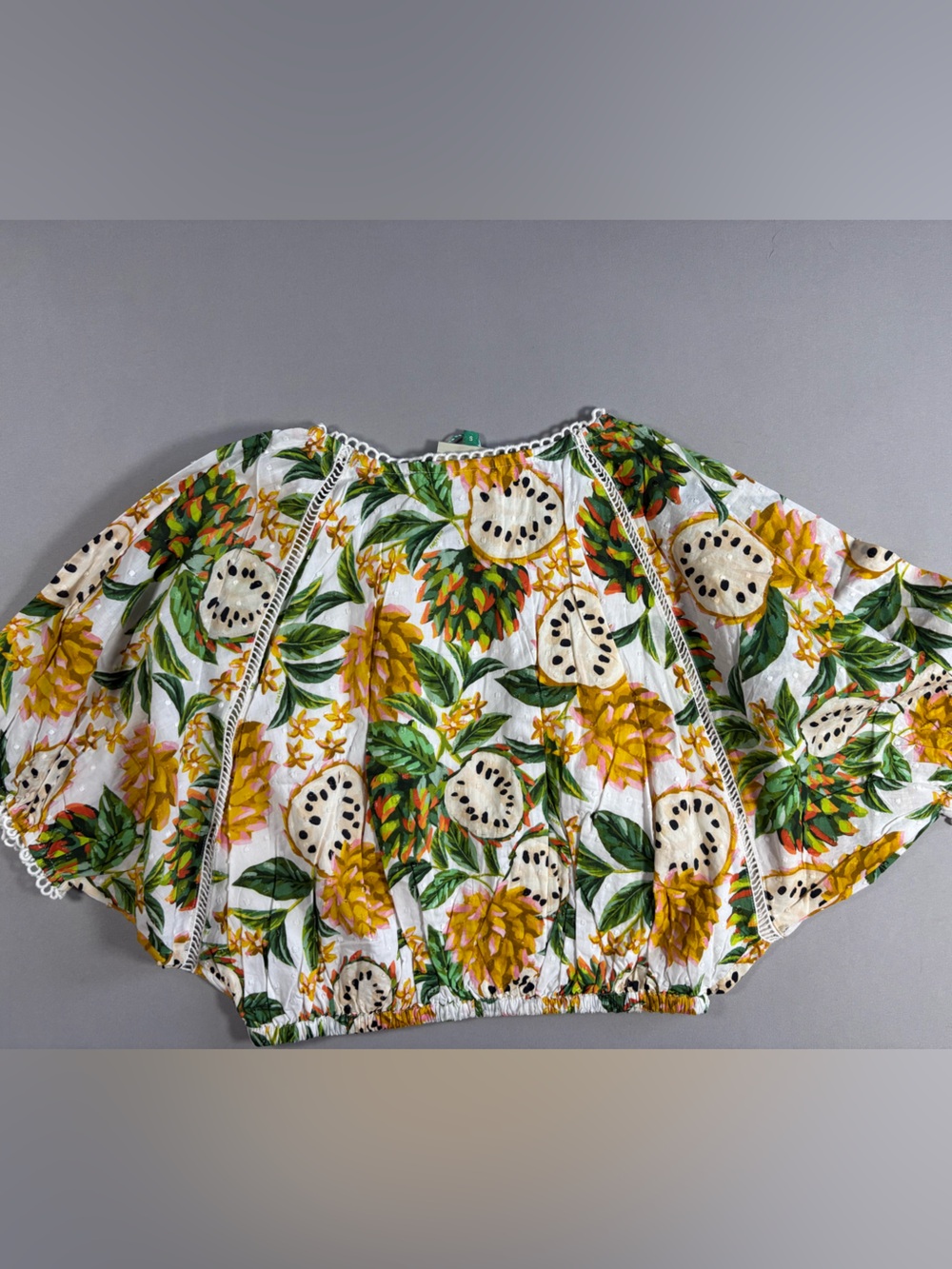 Farm Rio NWT Biriba Cropped Multi Color Tropical Top Size S Resortwear Summer - Picture 8 of 9
